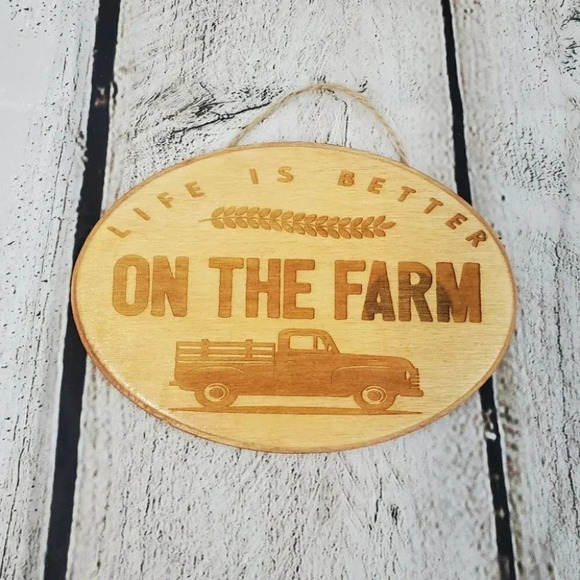 Life is Better on the Farm 7in Wood Sign - Picture 1 of 3